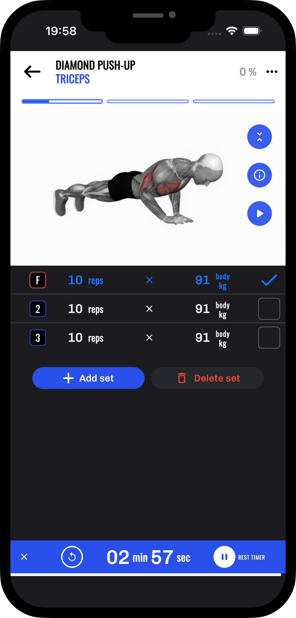One exercise station at a time
