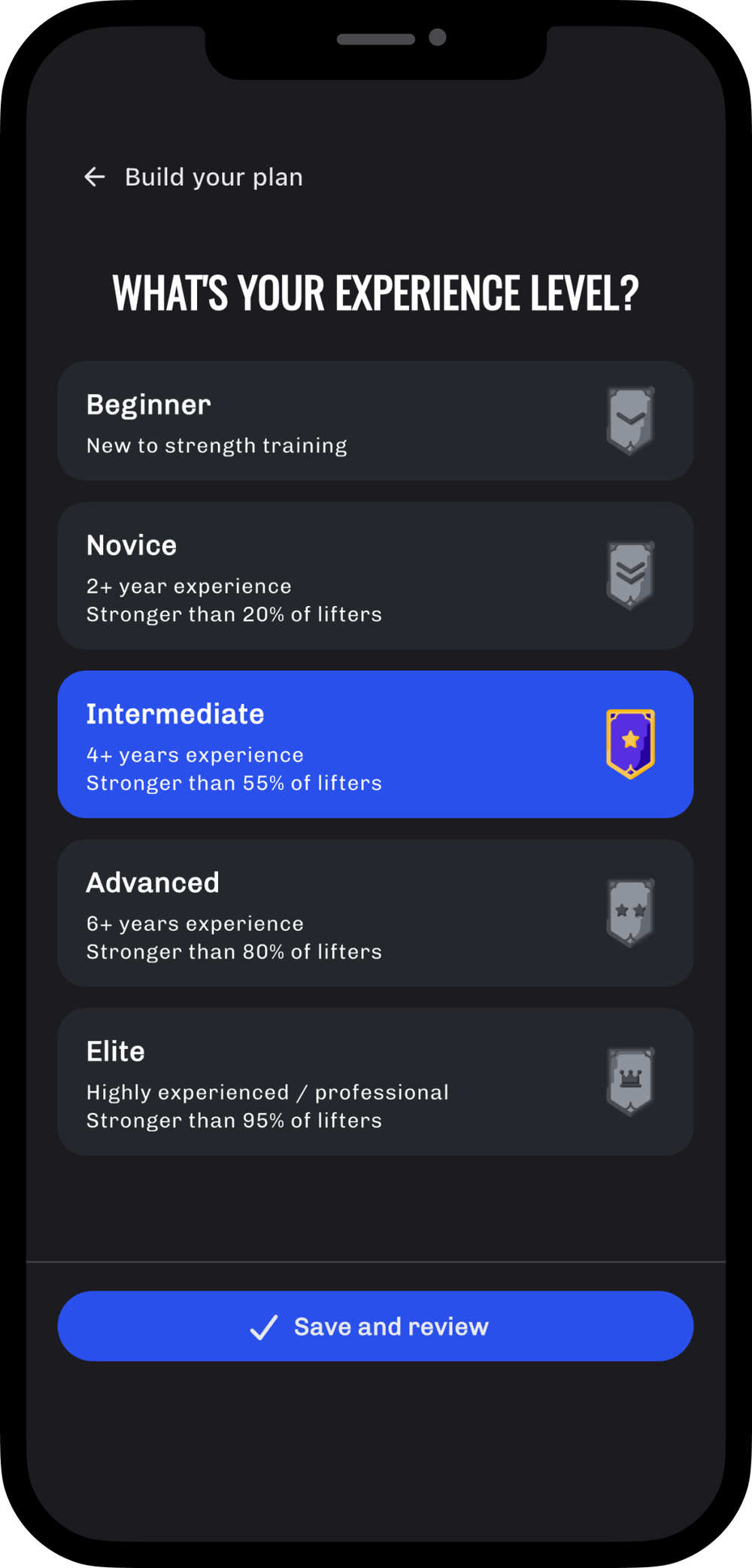 Choose your experience level