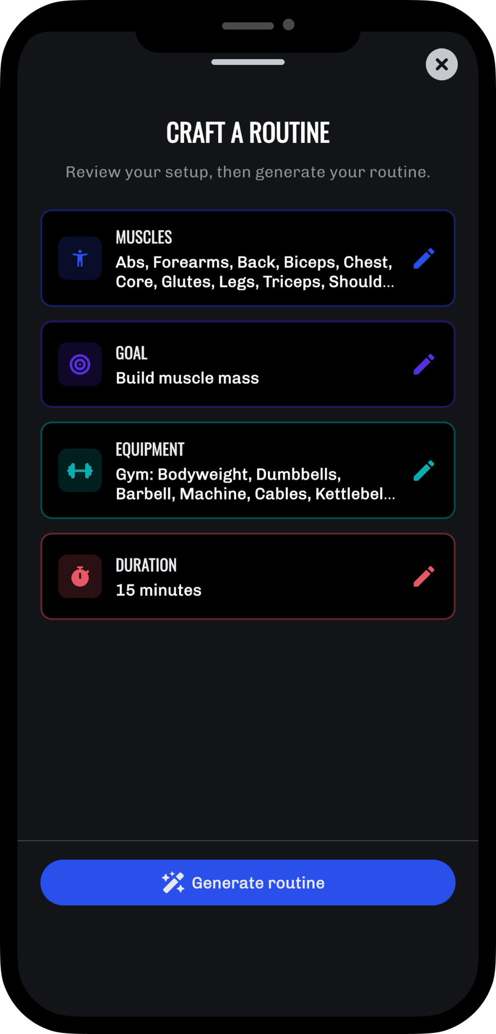 Create routines for variety in your training