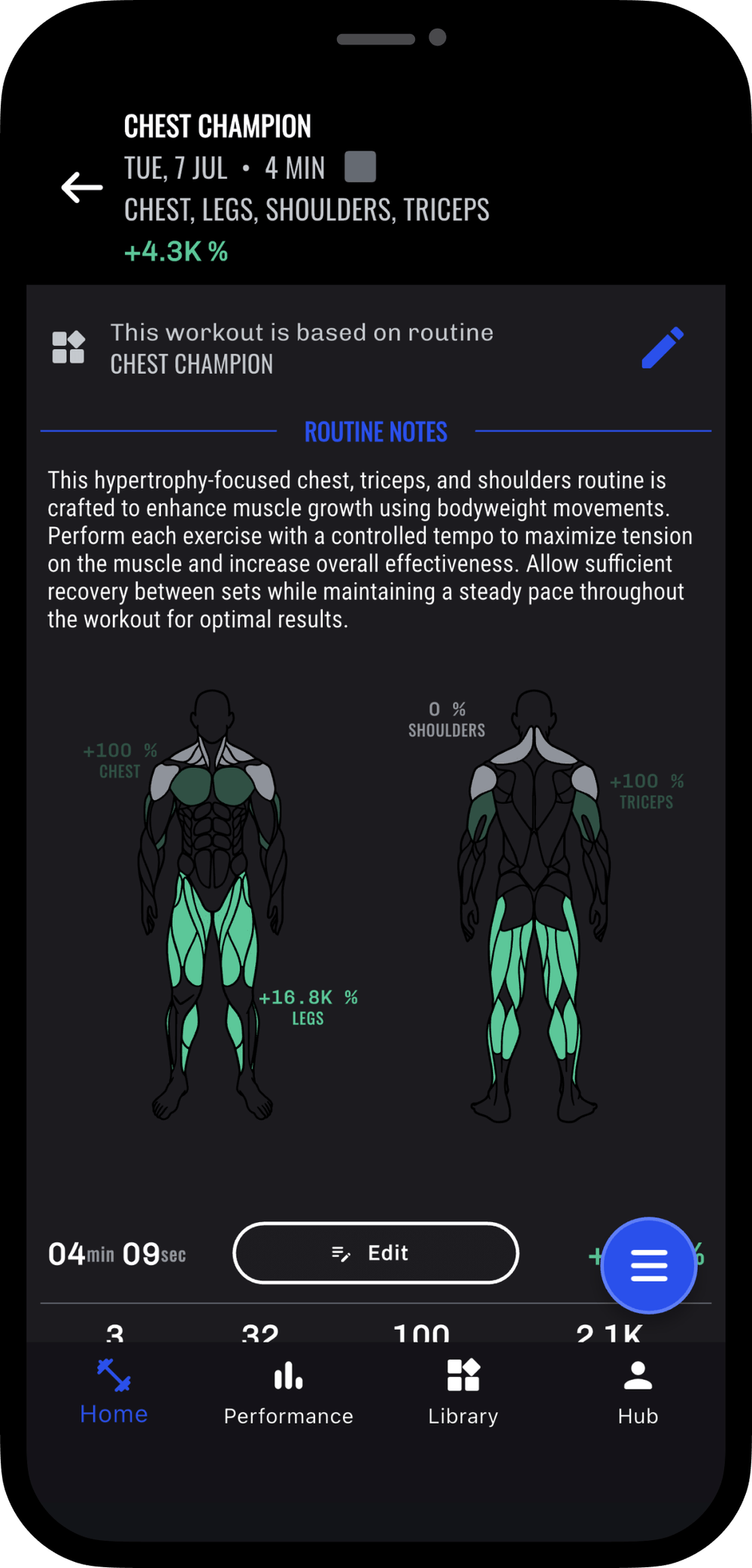 Routine notes for training guidance