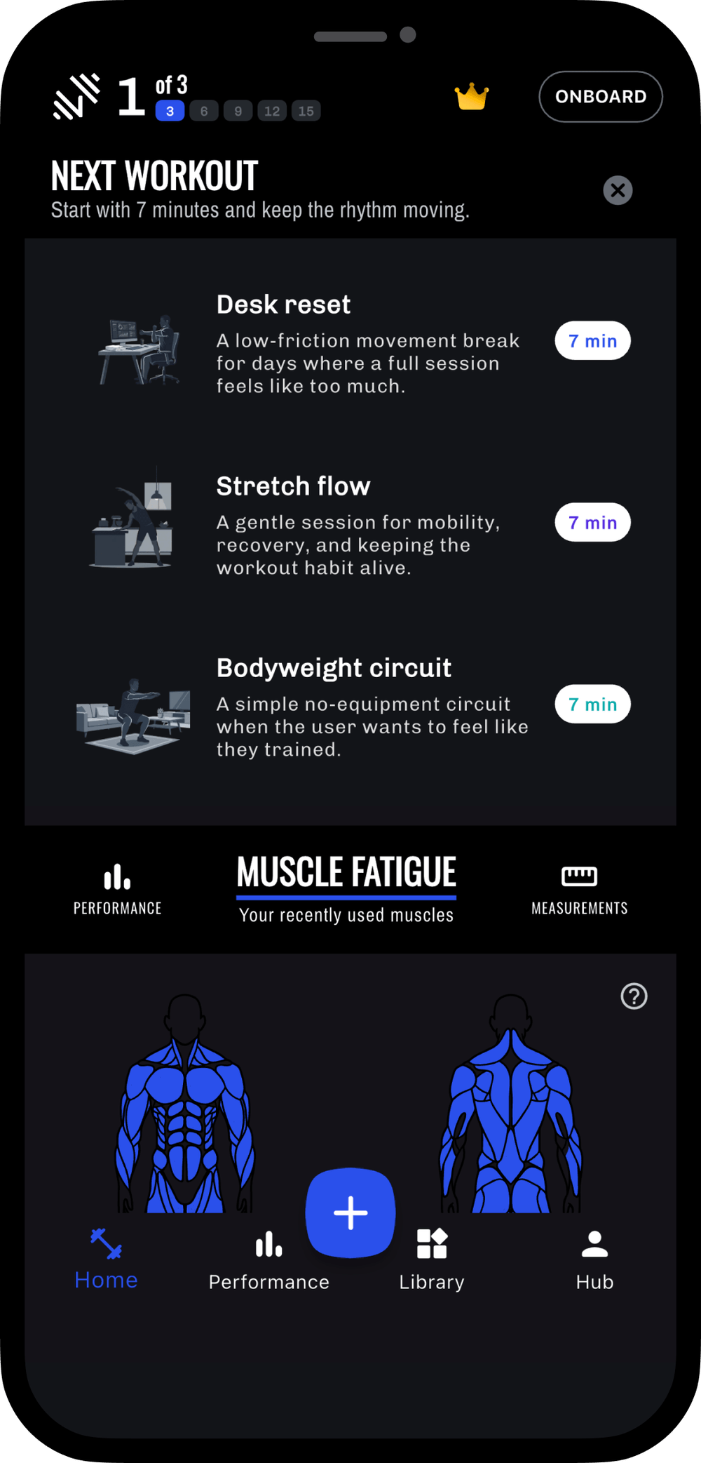 Start a preset snack workout
