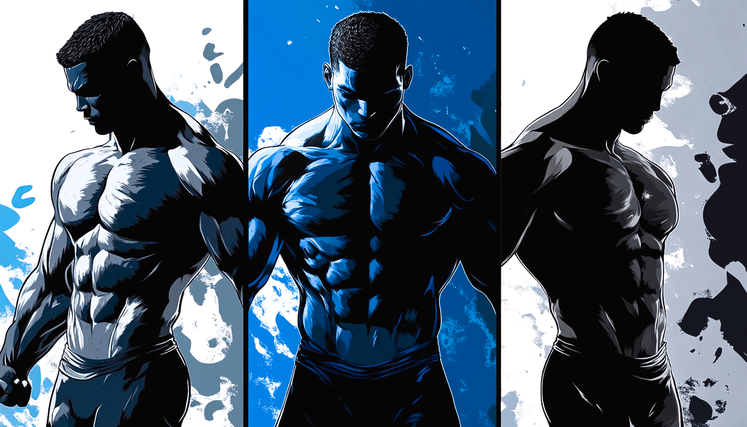 Three day split muscular men